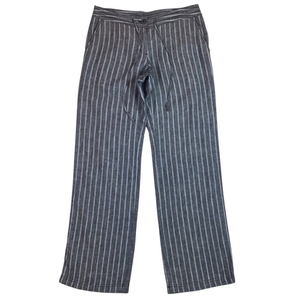 Tommy Bahama Santiago Linen Striped Pant Wide Leg Gray - Picture 9 of 9